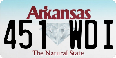 AR license plate 451WDI