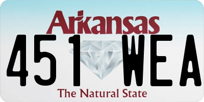 AR license plate 451WEA