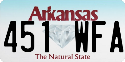 AR license plate 451WFA