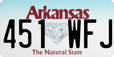 AR license plate 451WFJ