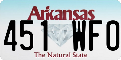 AR license plate 451WFO