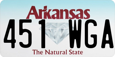 AR license plate 451WGA
