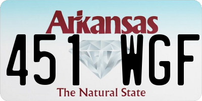 AR license plate 451WGF