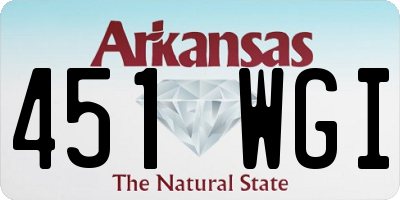 AR license plate 451WGI