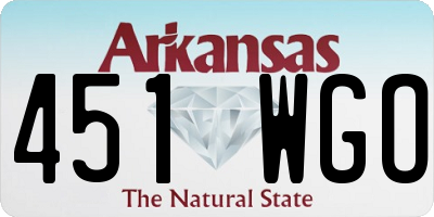 AR license plate 451WGO