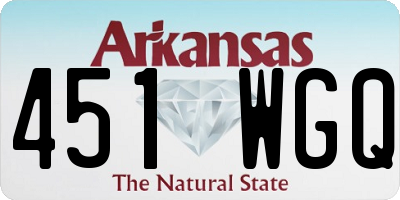 AR license plate 451WGQ