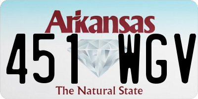 AR license plate 451WGV