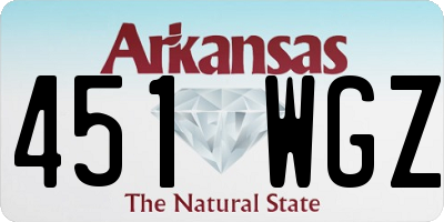 AR license plate 451WGZ