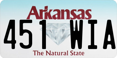 AR license plate 451WIA