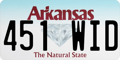 AR license plate 451WID