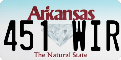 AR license plate 451WIR