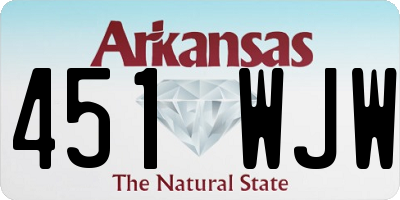 AR license plate 451WJW