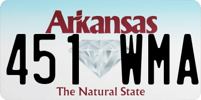 AR license plate 451WMA