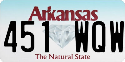 AR license plate 451WQW