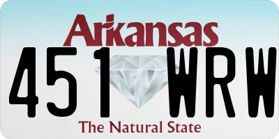 AR license plate 451WRW