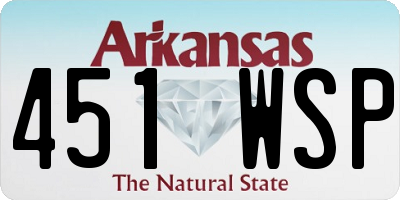 AR license plate 451WSP