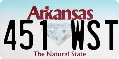 AR license plate 451WST