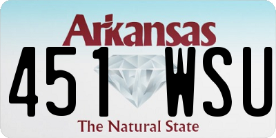 AR license plate 451WSU