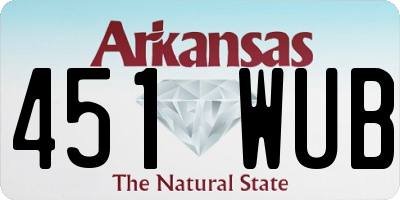 AR license plate 451WUB