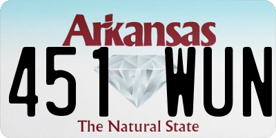 AR license plate 451WUN