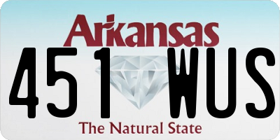 AR license plate 451WUS