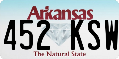 AR license plate 452KSW