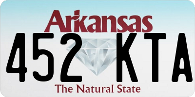 AR license plate 452KTA