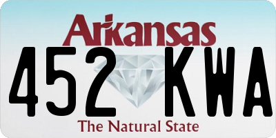 AR license plate 452KWA