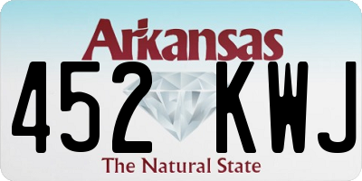 AR license plate 452KWJ