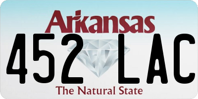 AR license plate 452LAC