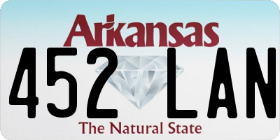 AR license plate 452LAN