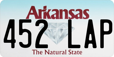 AR license plate 452LAP