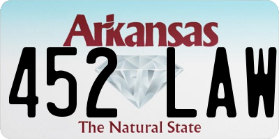 AR license plate 452LAW