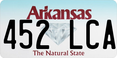 AR license plate 452LCA