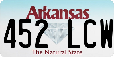 AR license plate 452LCW