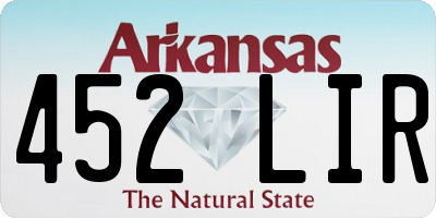 AR license plate 452LIR