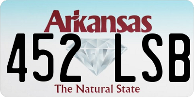 AR license plate 452LSB