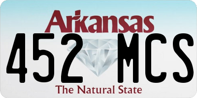 AR license plate 452MCS