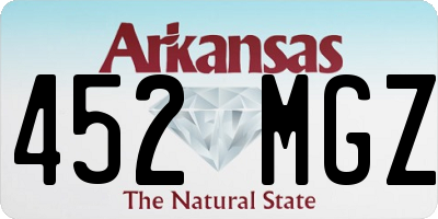 AR license plate 452MGZ
