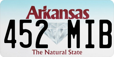 AR license plate 452MIB