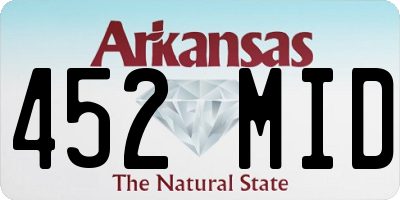 AR license plate 452MID