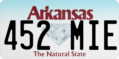 AR license plate 452MIE