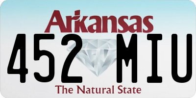AR license plate 452MIU