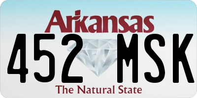 AR license plate 452MSK