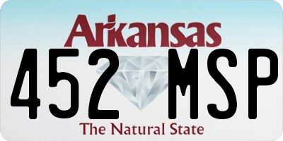 AR license plate 452MSP