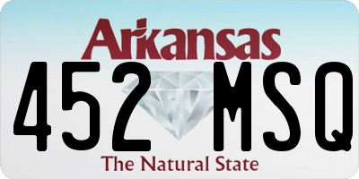 AR license plate 452MSQ