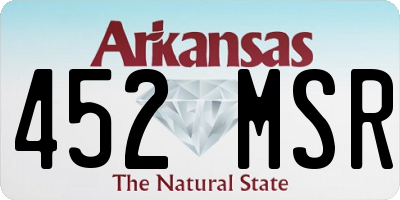 AR license plate 452MSR