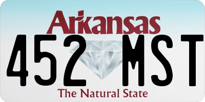 AR license plate 452MST