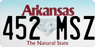 AR license plate 452MSZ