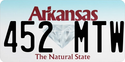 AR license plate 452MTW
